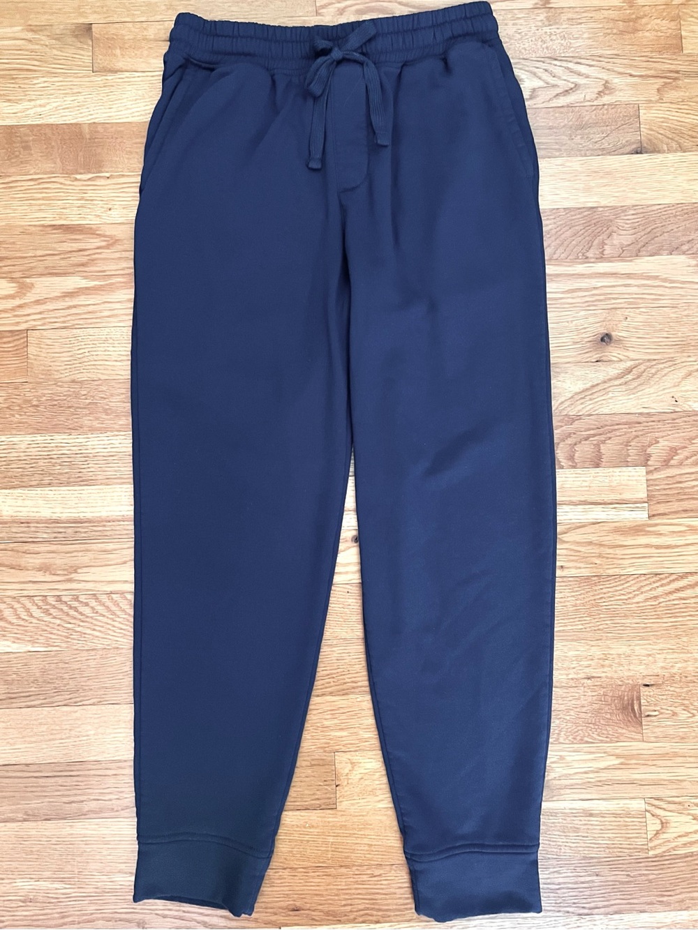 Men's Navy Drawstring Jogger Sleep Pants Lounge Wear (S)